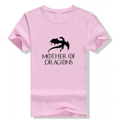 Mother of Dragons Letter Print T Shirt TO